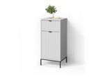 BADSCHRANK ATERNO Weiß 40 x 87 cm mit Tür und Schublade
