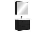 BADMÖBEL-SET Florence 3 Teile Schwarz Matt - 60 x 35 x 51 cm
