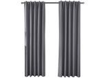 VORHANG 2ER SET BOSTON DARK HxB 245x140 cm Dunkelgrau