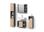 BADMÖBEL-SET Fucino Anthrazit/Goldkraft Eiche 4 Teile