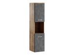 BADEZIMMERSCHRANK Montreal mit 2 Türen Kastanien Eiche / Grau - 30 x 30 x 130 cm