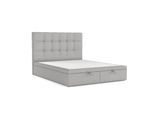 POLSTERBETT Guam mit Stauraum 140/200 cm Grau im Megan Stoff