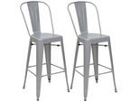 BARHOCKER METALL Grau 2er-Set