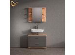 BADMÖBEL-SET Eisak Anthrazit/Goldkraft Eiche 2 Teile, Unterschrank 80 cm