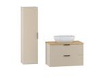 BADMÖBEL 80.6cm Astrid 2er-Set Kaschmir und Holz