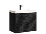 BADMÖBEL-SET Etna 2 Teile Schwarz Matt - 60 x 35 x 51 cm