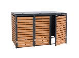3ER-MÜLLTONNENVERKLEIDUNG Teak Dekor