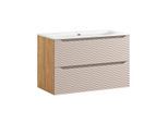 WASCHTISCH 90cm Elora Beige und Holz