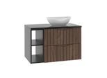 WASCHTISCH 80.6cm Siena Holz und Schwarz