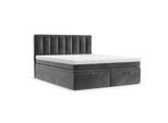 BOXBETT Lume 180/200 cm Grau im Kronos Stoff