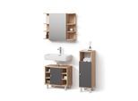 BADMÖBEL-SET Fucino Eiche 3 Teile, mit Midischrank
