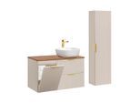 BADMÖBEL 100.8cm Adriel 2er-Set Kaschmir und Holz
