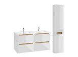 BADMÖBEL 120cm Livia 2er-Set Weiß