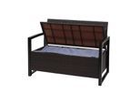 POLY-RATTAN 2ER SITZBANK Braun, Grün
