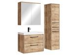 BADMÖBEL-SET Florence 4 Teile Kastanien Eiche - 60 x 35 x 51 cm