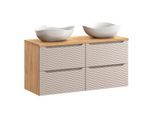DOPPELWASCHTISCH 120cm Elora Beige und Holz