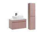 BADMÖBEL 80.4cm Zelie 2er-Set Rose