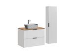 BADMÖBEL 80.6cm Adriel 2er-Set Weiß