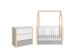 BABYZIMMER 2-teilig Weiß und grau