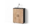 MIDISCHRANK Ronco Goldkraft Eiche/Anthrazit 60 x 81 cm