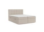 BOXBETT Lean 180/200 cm Hellbeige im Megan Stoff