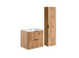 BADMÖBEL 60.2cm Adriel 2er-Set Holz in Eichenoptik