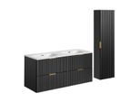 BADMÖBEL 120.4cm Adriel 2er-Set Mattschwarz