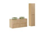 BADMÖBEL 120.6cm Isaline 2er-Set Helle Eiche