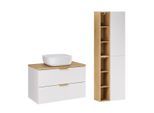 BADMÖBEL 80.6cm Oria 2er-Set Weiß