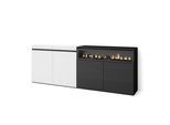 SIDEBOARD Elektrokamin, weiß und schwarz, 200/35/75cm
