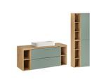 BADMÖBEL 120.6cm Oria 2er-Set Grün