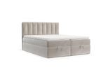 BOXBETT Lusso 160/200 cm Hellbeige im Paros Stoff