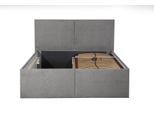 POLSTERBETT Milano Grau 180 x 200 x 40 cm Stauraum Mit hochwertiger Matratze H3 (bis 120 kg) und Lattenrost