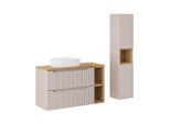 BADMÖBEL 100.4cm Riva 2er-Set Kaschmir und Holz