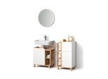 BADMÖBEL-SET Marano Sonoma/Weiß 3 Teile, mit Midischrank