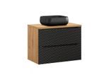 WASCHTISCH 80cm Elora Schwarz und Holz