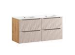 DOPPELWASCHTISCH 120cm Elora Beige und Holz