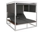 LOUNGE-GARTENLIEGE M63B Weiß, Grau