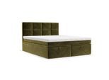 BOXBETT Tessa 140/200 cm Olivgrün im Kronos Stoff