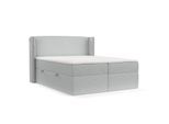 BOXBETT Viva 140/200 cm Hellgrau im Riva Stoff