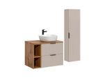 BADMÖBEL 80.6cm Adriel 2er-Set Beige