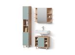 BADMÖBEL-SET Fucino Grün 3 Teile, mit Hochschrank