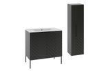 BADMÖBEL 80cm Daria 2er-Set Schwarz