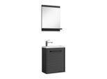 GÄSTE-WC-MÖBELSET Etna 3 Teile Schwarz Matt - 40 x 22 x 52 cm