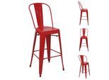 BARHOCKER METALL Rot 4er-Set