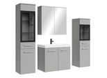 BADMÖBEL-SET Mirano 5 Teile Grau Matt - 60 x 35 x 51 cm