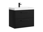 BADMÖBEL-SET Florence 2 Teile Schwarz Matt - 60 x 35 x 51 cm