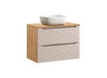 WASCHTISCH 80cm Elora Beige und Holz