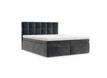 BOXBETT Elano 140/200 cm Anthrazit im Paros Stoff
