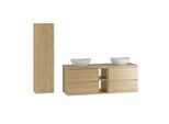 BADMÖBEL 140.6cm Viggo 2er-Set Holz